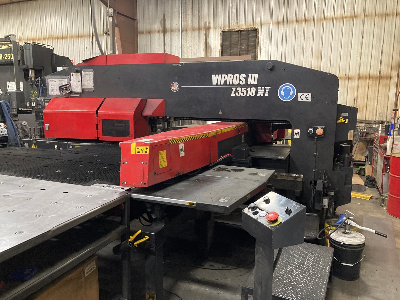 2003 Amada Vipros III Z 3510NT CNC Turret Punch – 33 Ton – 58 Station – Auto Index – Fanuc 0i – Under Power – WI